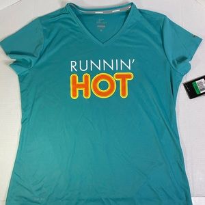 Nike Drifit “Runnin Hot” Short Sleeve Green XL